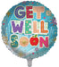 Sensations Balloons Foil Balloon Get Well Soon Lines And Stars 18 Inch Foil Balloon