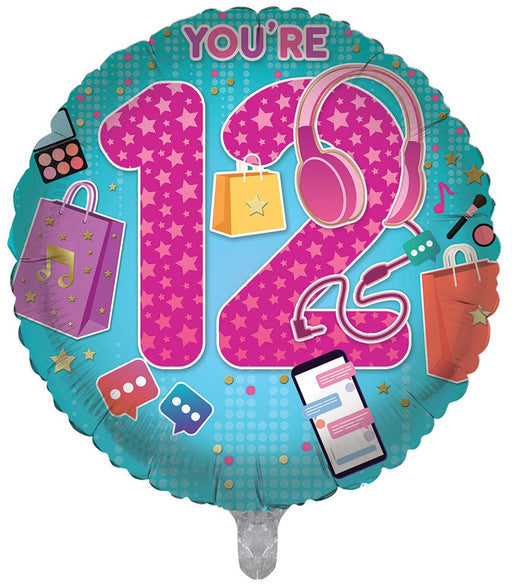 Sensations Balloons Foil Balloon Music And Text 12Th Birthday Foil Balloon