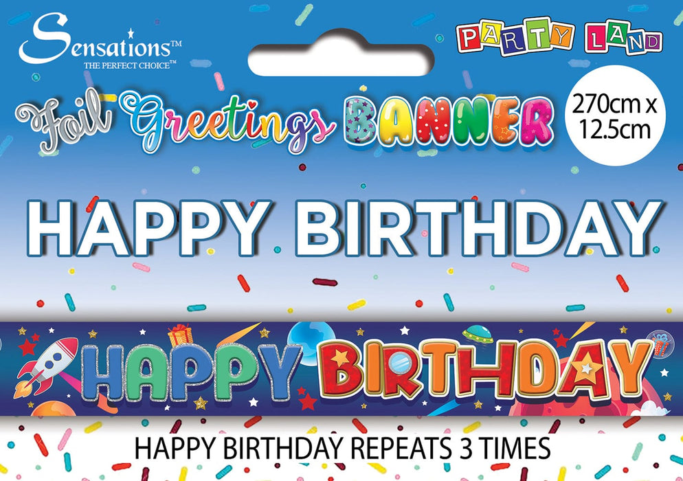 Sensations Banner Happy Birthday Space Themed Banner
