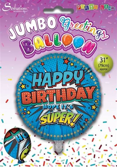 Sensations Foil Balloon Jumbo Hero Design Balloon 31"