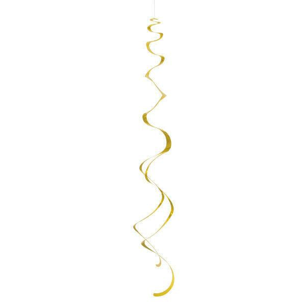 Gold Hanging Swirl Decorations 8pk