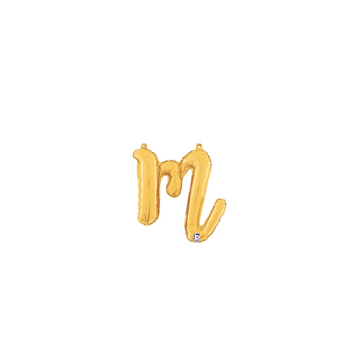 14''/ 24'' Script Foil Letter M - Gold Packaged Air Fill