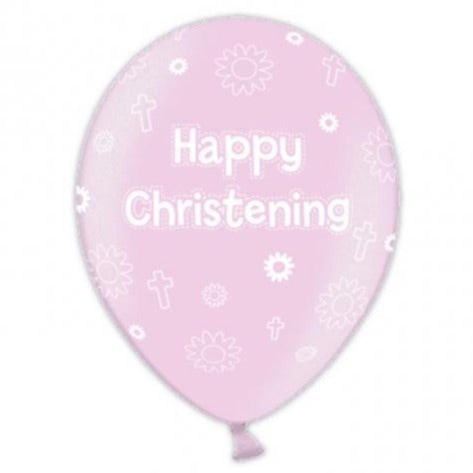 11'' Happy Christening Pretty Pink Latex 25pk
