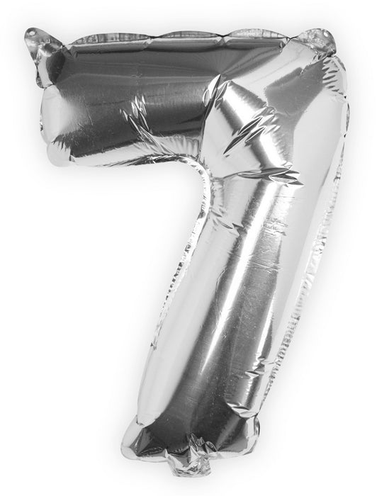 Silver Number 7 Foil Balloon 16"