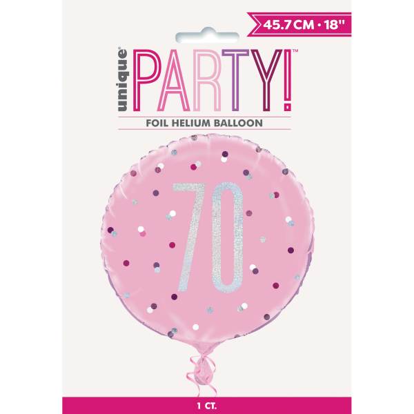 18'' Glitz Pink & Silver Round Foil Balloon  70