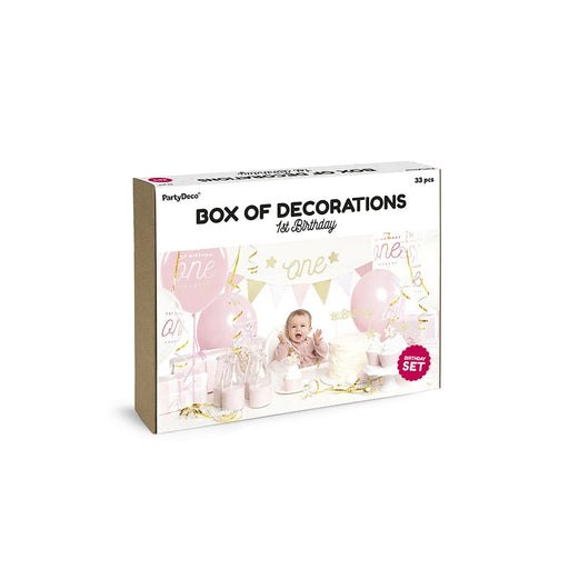 1st Birthday Gold Party Decoration Kit