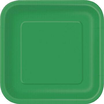Emerald Green Square Paper Party Side Plates 16pk