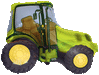 10 Inch Mini Green Tractor (Flat)