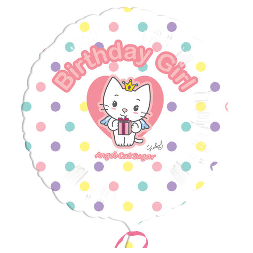 18'' Foil Angel Cat Sugar Happy Birthday