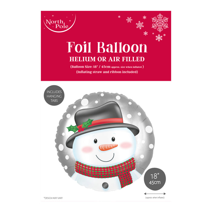 18" Snowman Head Foil Balloon