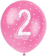 12'' Pearlised Latex Assorted Number 2 Birthday Balloons