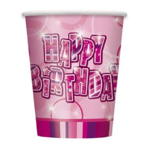 Glitz Pink Non Prismatic Cups 9 Oz (8pk)