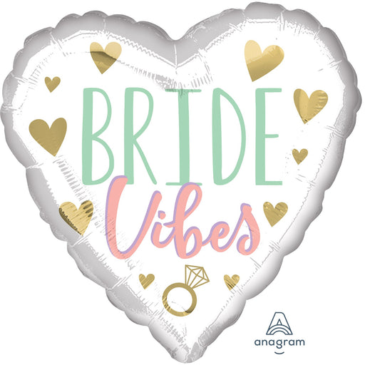 Bride Vibes Bridal Shower Heart Shape Foil Balloon