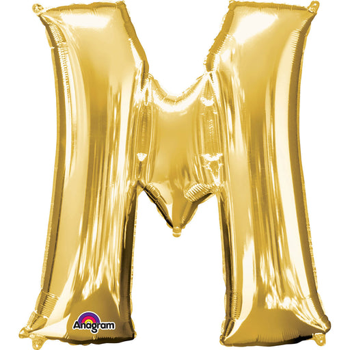16'' Foil Letter M -  Gold Packaged Air Fill (Anagram)
