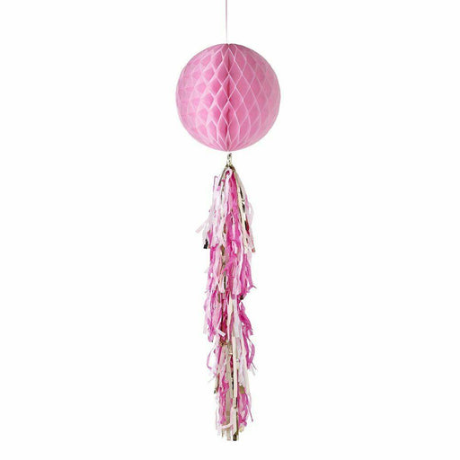 Pink Honeycomb & Tassel Decoration