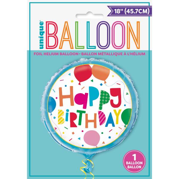 Happy Birthday Balloons Foil Balloon Pkg