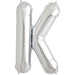 34'' SUPER SHAPE FOIL LETTER K - SILVER