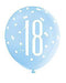 Blue Glitz 18th Birthday Latex Balloons 6pk