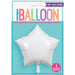 18'' Packaged White Star Foil Balloon