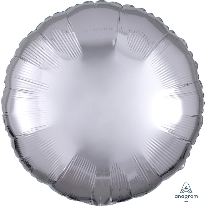 18 Inch Round Silver Plain Foil (Flat)