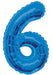 Giant Blue Foil Number '6' Balloon