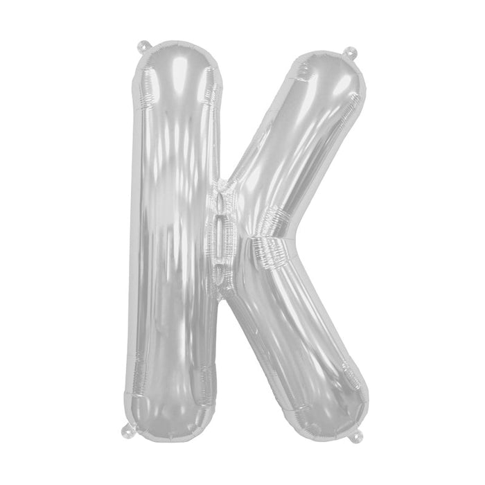 16'' Foil Letter K - Silver Packaged Air Fill
