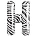 34'' Super Shape Foil Letter H - Zebra