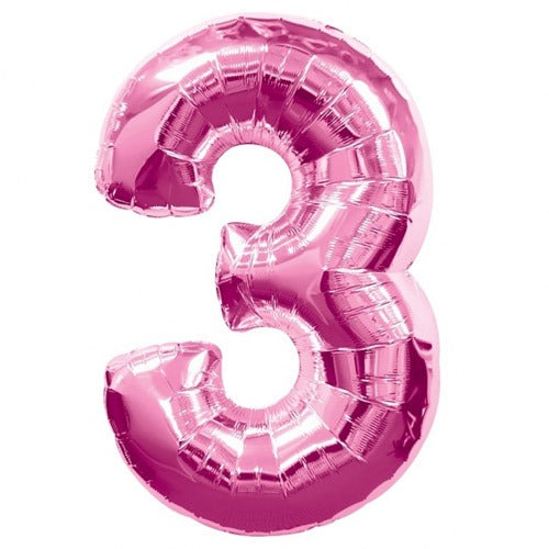 34'' Shape Foil Number 3 - Pink (Anagram)