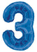 Giant Blue Foil Number '3' Balloon