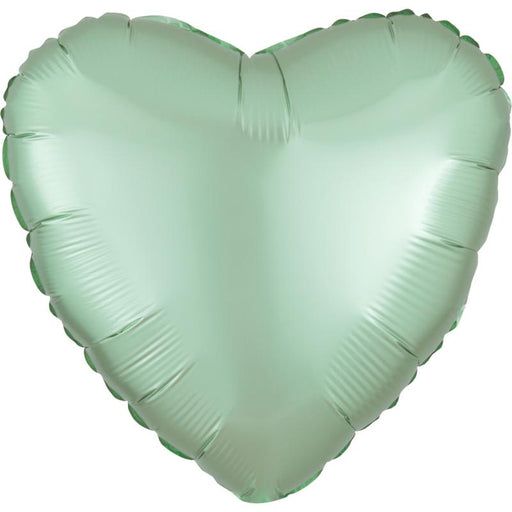 18 Inch Heart Mint Green Satin Luxe Plain Foil (Flat)