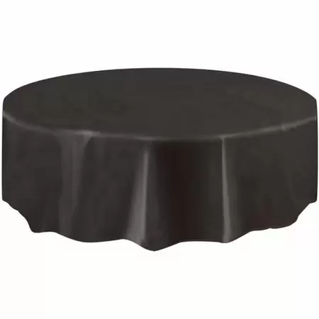 Black Round Plastic Tablecover 213 Dia