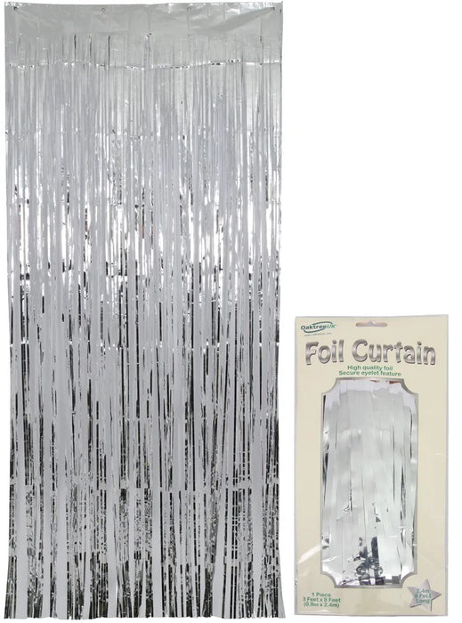 Metallic Silver Shimmer Curtain 0.90M X 2.40M
