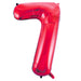 Red Foil Number 7 - 34 Inch