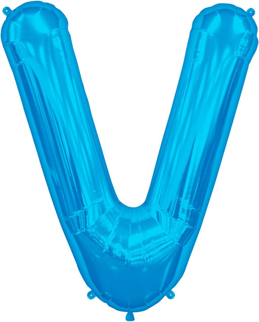 34'' Super Shape Foil Letter V - Blue