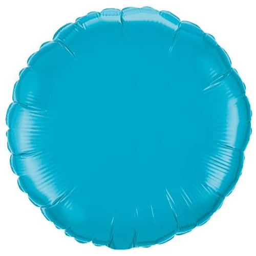 18 Inch Round Turquoise Plain Foil (Flat)