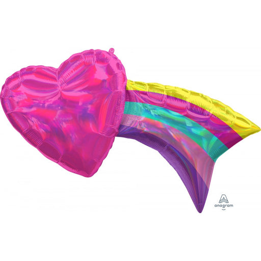18'' Iridescent Heart With Rainbow Shape