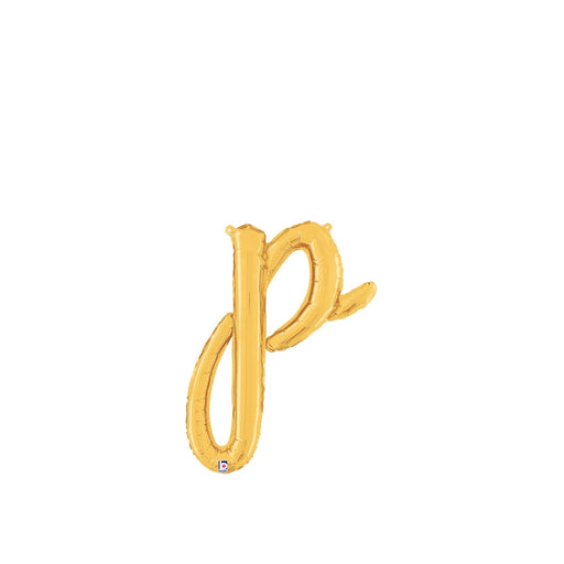 14''/ 24'' Script Foil Letter P - Gold Packaged Air Fill