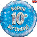 18" Foil Happy 10th Birthday Blue