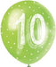 Pearlised Latex Assorted Number 10 Birthday Balloons, Pack Of 5