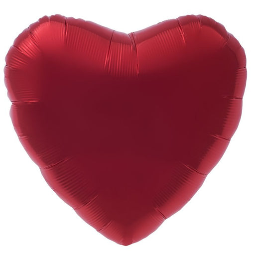 18 Inch Helium Heart Balloon Red (Flat)