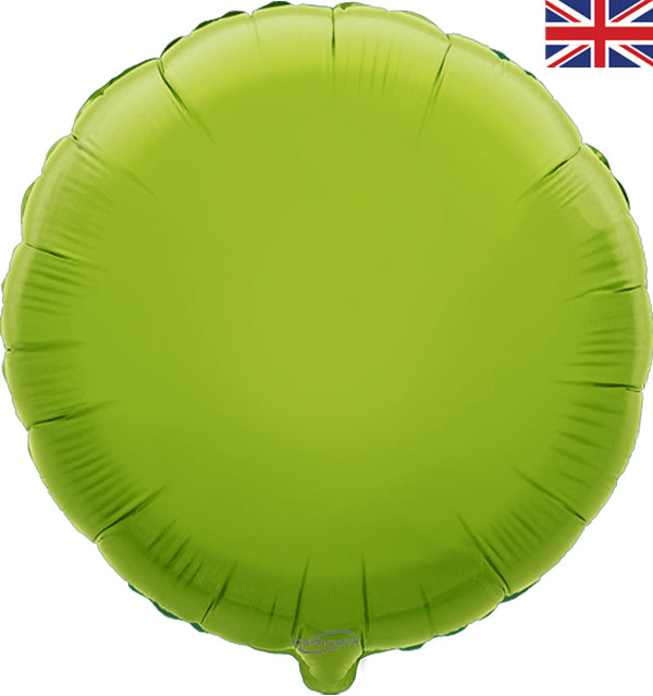 18'' Packaged Round Lime Green Foil Balloon