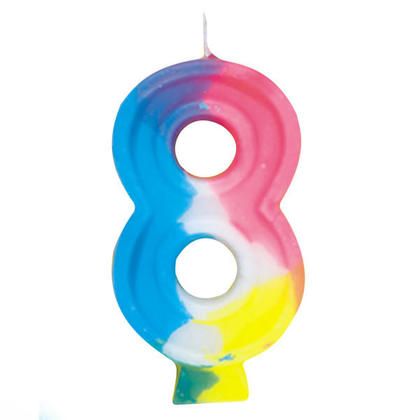 Unique Colourful '8' Candle