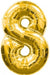 34'' Shape Foil Number 8 - Gold (Anagram)