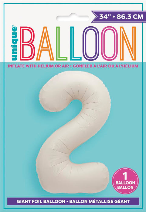 34" Nude Number 2 Foil Balloon