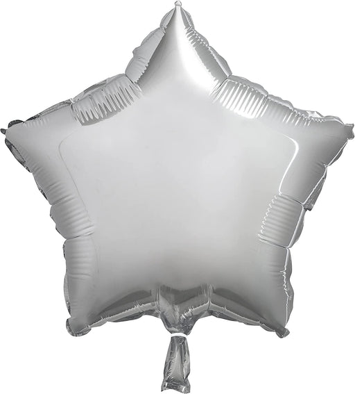 Unique Foil Balloon 18'' Solid Star Silver Foil