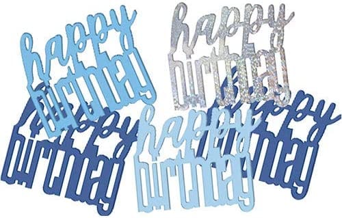 Unique Blue Glitz Happy Birthday Confetti 14g