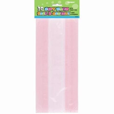 Unique Light / Baby Pink Cellophane Bags 30ct