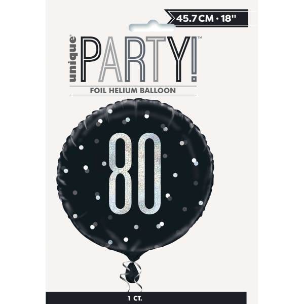 Unique Party Foil Balloon 18'' Foil Glitz Black 80 Foil Balloon