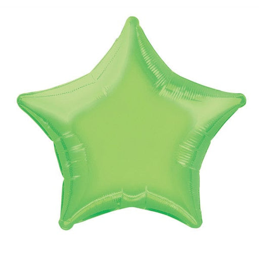 Unique Party Foil Balloon 20'' Plain Lime Green Star Foil