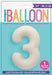Unique Party Foil Balloon 34" Nude Number 3 Foil Balloon